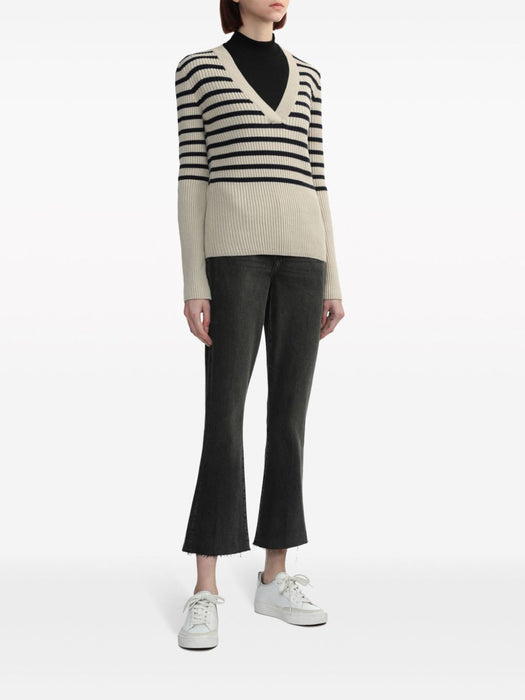 striped ribbed-knit jumper WSAAZF23293 ECRU DARK NAVY A.P.C 