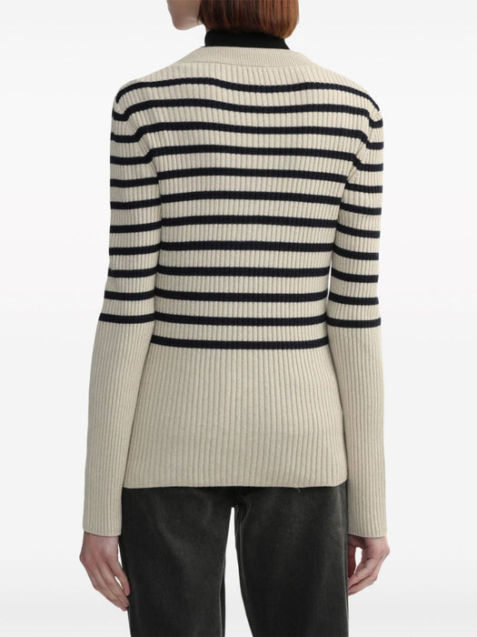striped ribbed-knit jumper WSAAZF23293 ECRU DARK NAVY A.P.C 