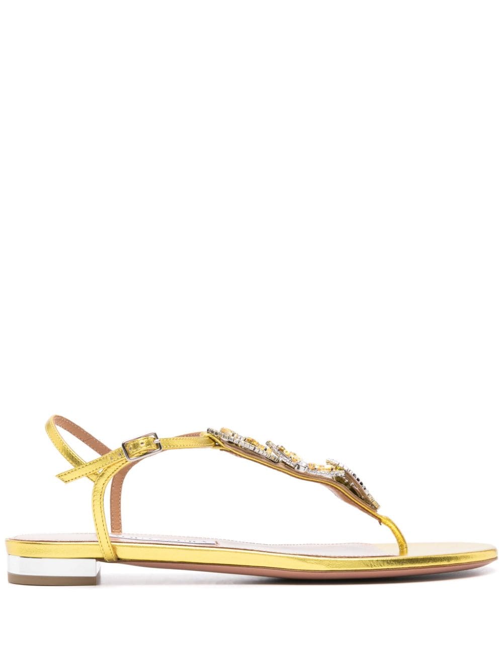 Gin Tonic metallic sandals GNTFLAS0-NPL CITRON AQUAZZURA 