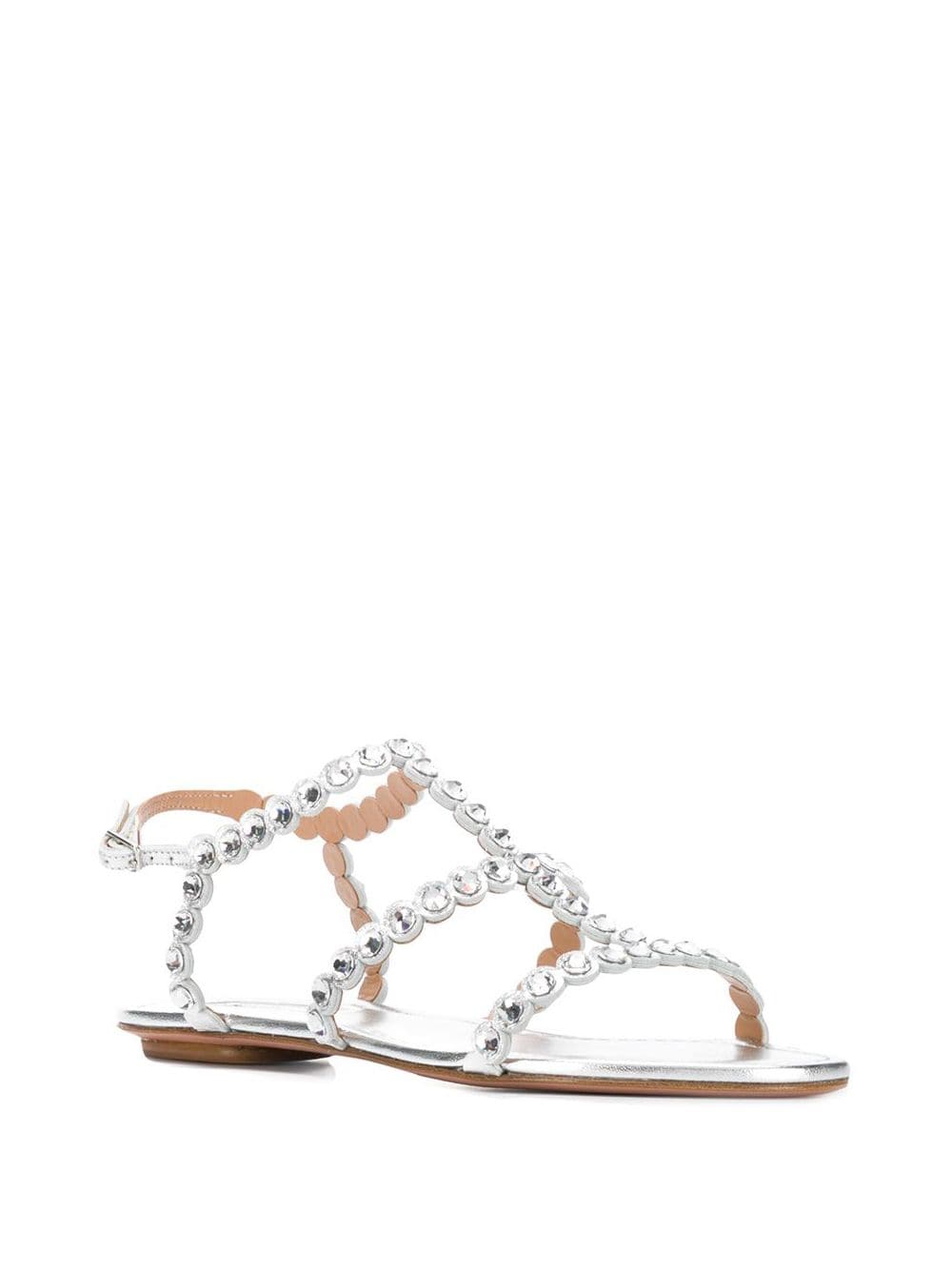 crystal flat sandals TQLFLAS0-NPL  AQUAZZURA 