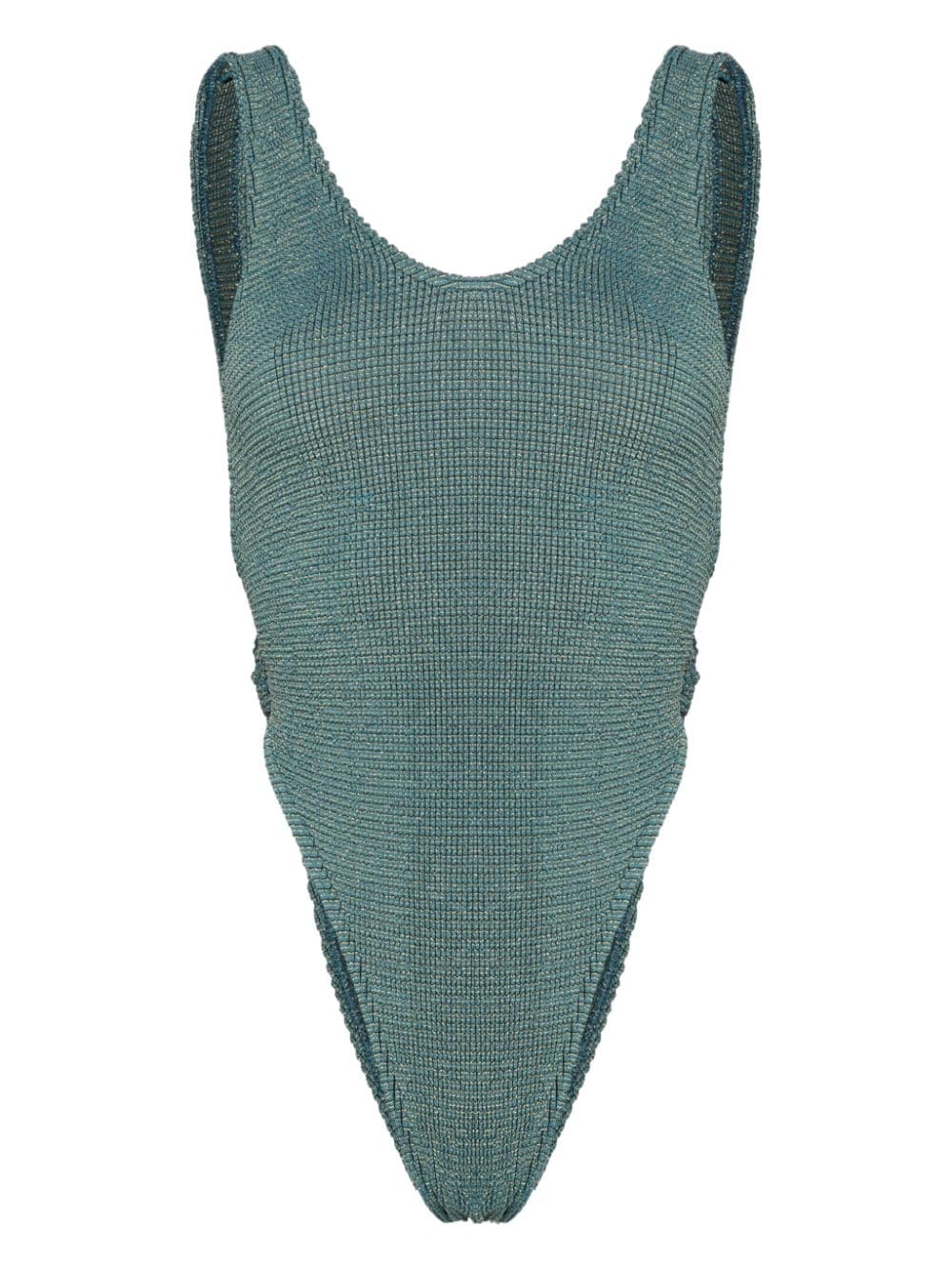 Alicia ring-detailing seersucker swimsuit BOUND037W BOTTLE GREEN LUREX BOND-EYE 