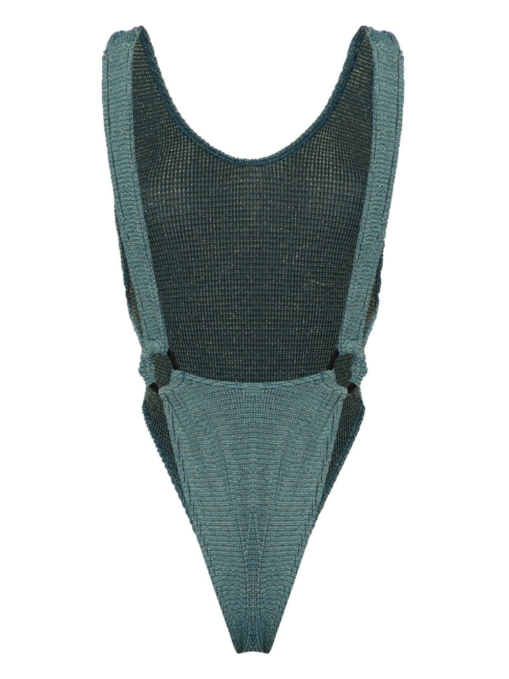 Alicia ring-detailing seersucker swimsuit BOUND037W BOTTLE GREEN LUREX BOND-EYE 