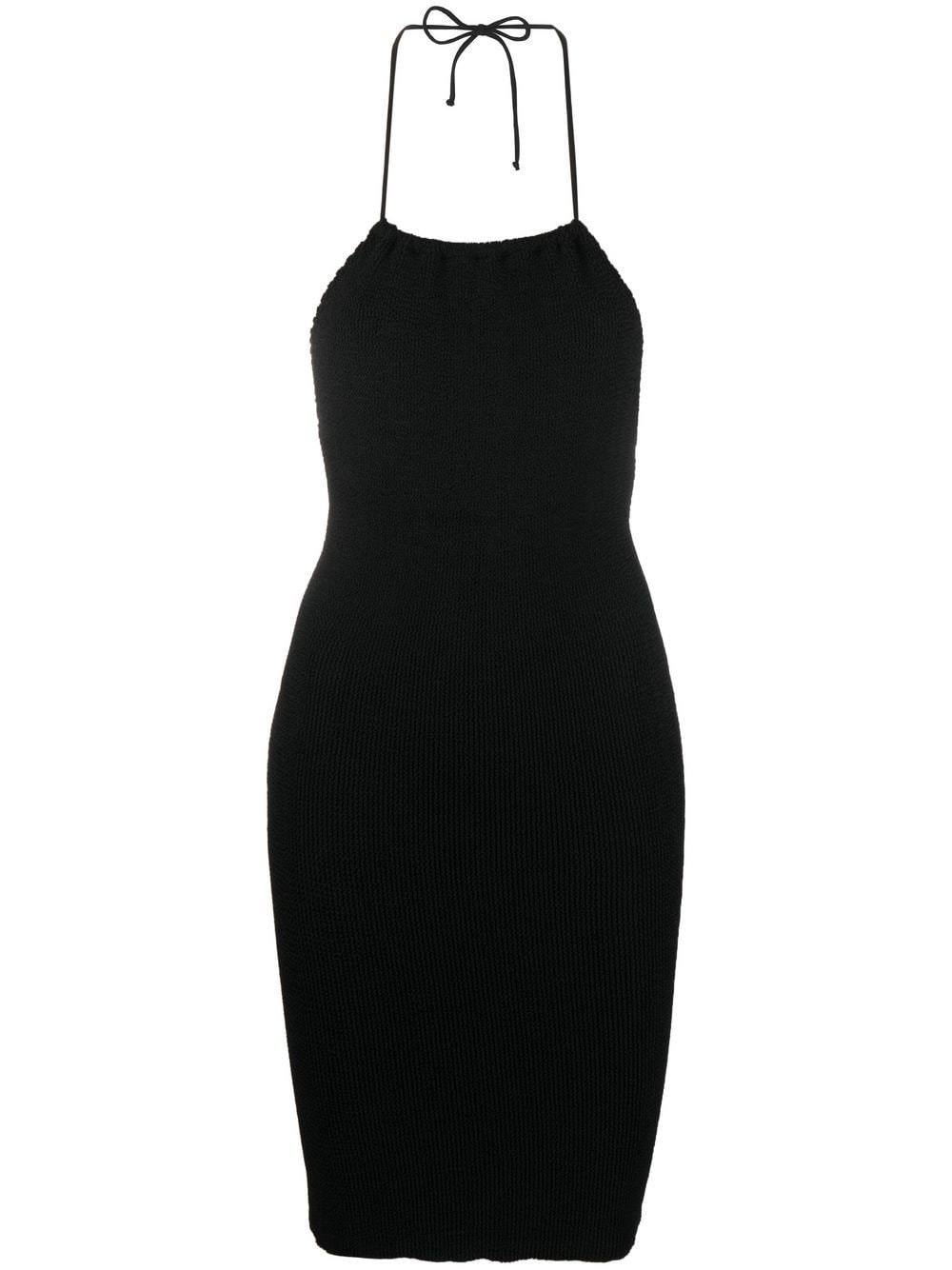 seersucker bodycon dress BOUND380E BLACK ECO BOND-EYE 