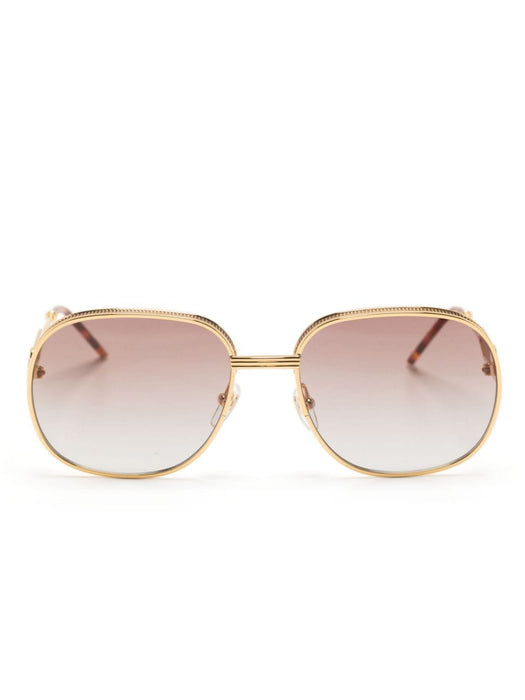 mesh-detail square-frame sunglasses EW-048-03 GOLD SILVER T-SHELL RED BROWN CASABLANCA 