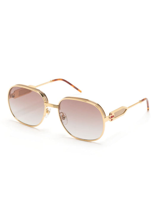 mesh-detail square-frame sunglasses EW-048-03 GOLD SILVER T-SHELL RED BROWN CASABLANCA 