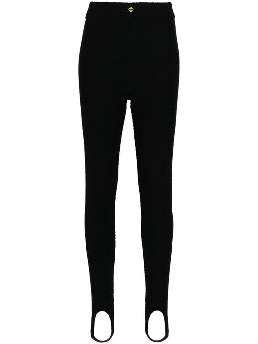 logo-embossed stirrup leggings WPS23-TR-170-01 BLACK CASABLANCA 