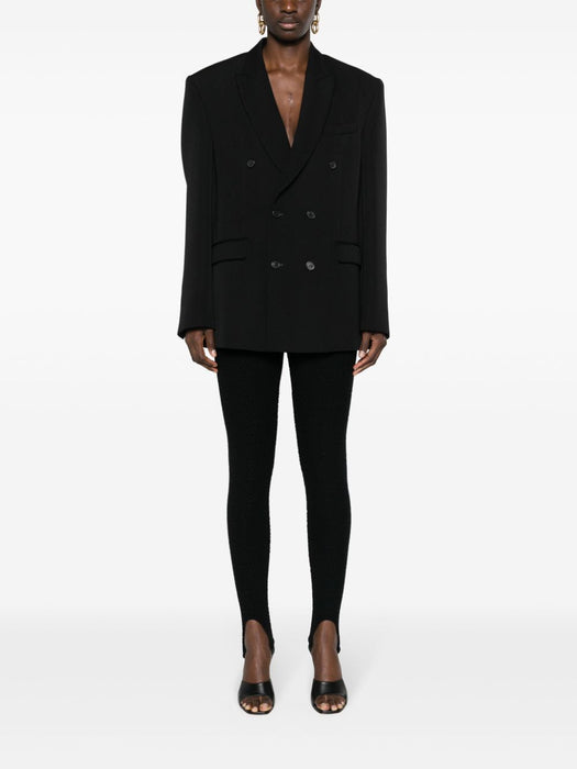 logo-embossed stirrup leggings WPS23-TR-170-01 BLACK CASABLANCA 