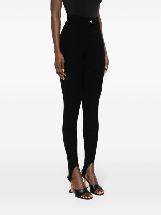 logo-embossed stirrup leggings WPS23-TR-170-01 BLACK CASABLANCA 