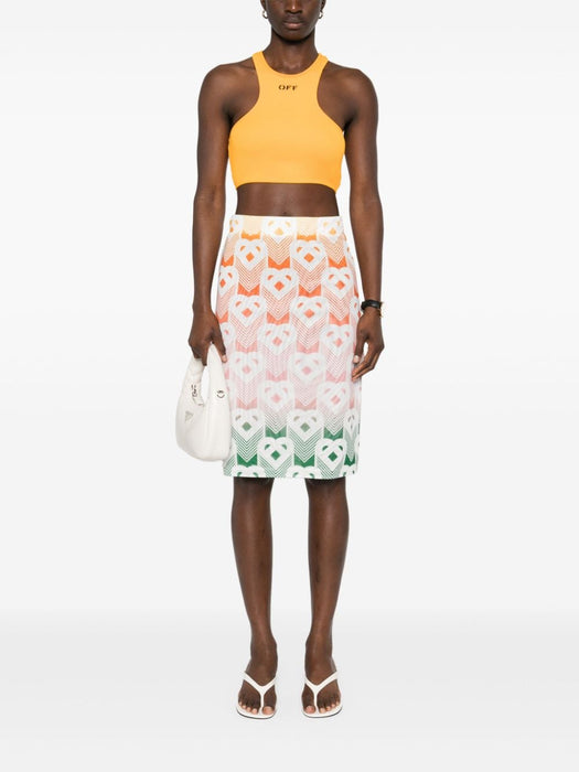 logo-print mesh skirt WS24-SK-107-01 GRADIENT HEART MONOGRAM CASABLANCA 