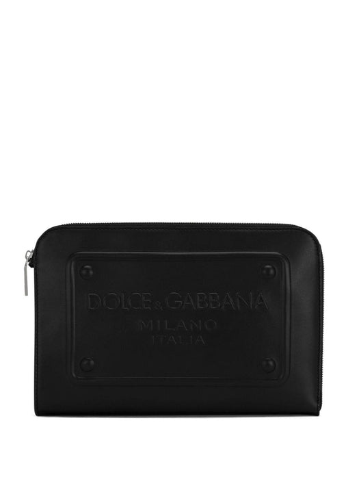 raised-logo leather clutch BM1751 AG21880999 DOLCE & GABBANA 