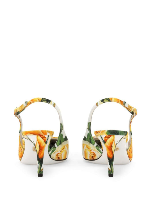 floral-print leather slingback pumps CG0639 AS817HA3VO DOLCE & GABBANA 