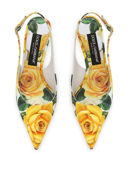 floral-print leather slingback pumps CG0639 AS817HA3VO DOLCE & GABBANA 