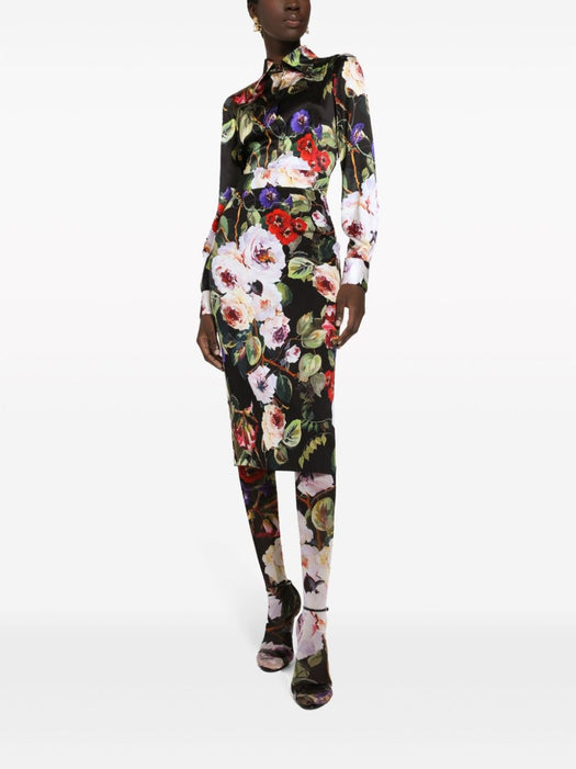 floral-print charmeuse pencil skirt F4CS8T FSA56HN4YA DOLCE & GABBANA 