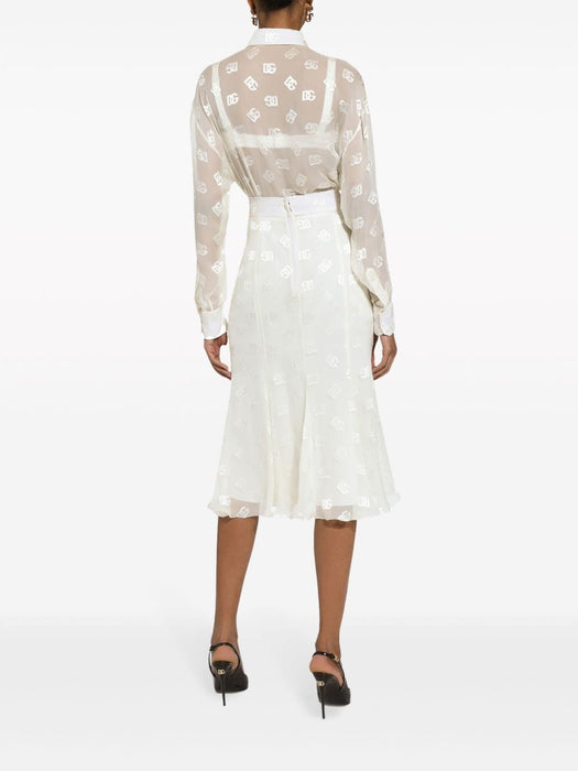 monogram-jacquard semi-sheered shirt F5O54T FJTBRW3789 DOLCE & GABBANA 