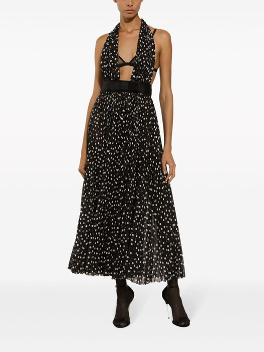 polka dot-print halterneck dress F6JFKT FSMQ7HNBDW DOLCE & GABBANA 