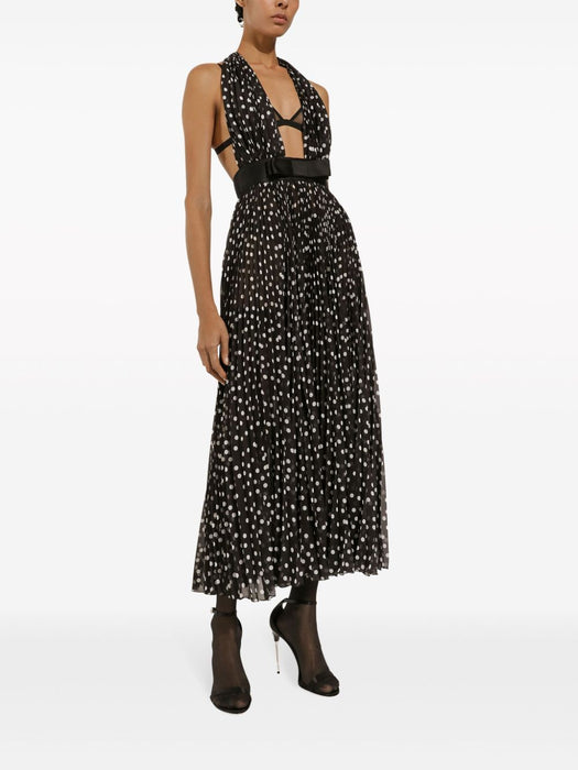 polka dot-print halterneck dress F6JFKT FSMQ7HNBDW DOLCE & GABBANA 