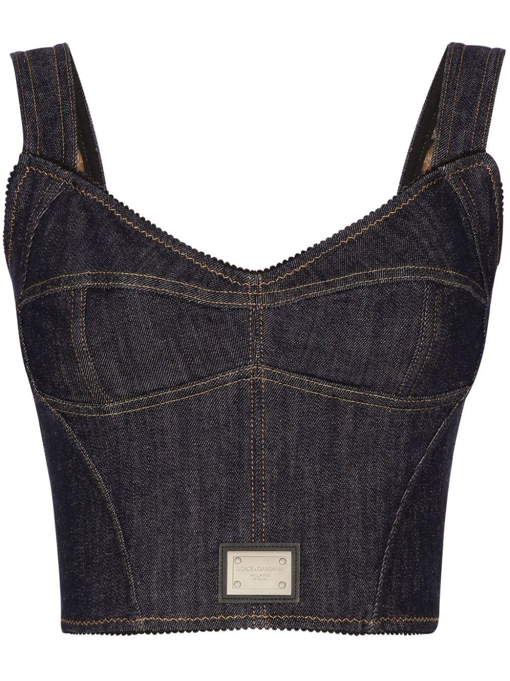 logo-appliqué cotton-blend top F7W98D G8KQ3S9001 DOLCE & GABBANA 