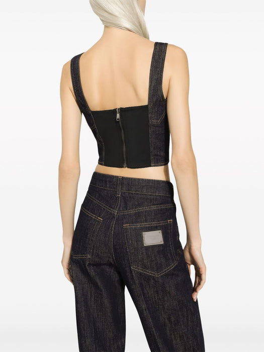 logo-appliqué cotton-blend top F7W98D G8KQ3S9001 DOLCE & GABBANA 
