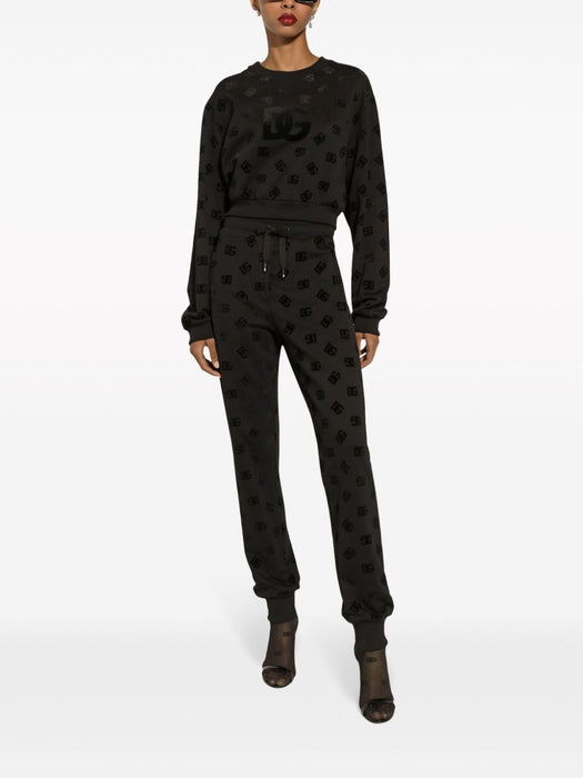 logo-flocked cotton track pants FTC25T GDB7FS9000 DOLCE & GABBANA 