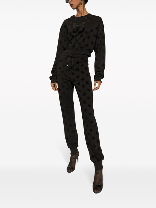 logo-flocked cotton track pants FTC25T GDB7FS9000 DOLCE & GABBANA 
