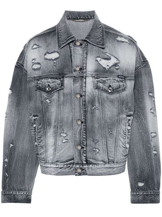 ripped-detail denim jacket G9ATRD G8KK6S9001 DOLCE & GABBANA 