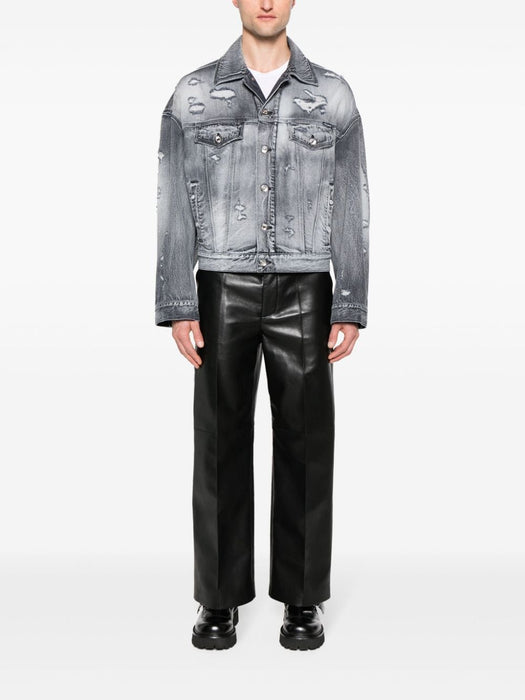 ripped-detail denim jacket G9ATRD G8KK6S9001 DOLCE & GABBANA 