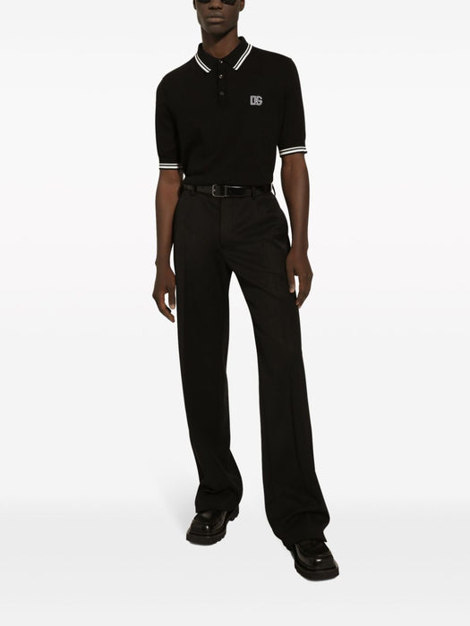 logo-embroidered stripe-detail polo shirt GXZ02Z JBCBZN0000 DOLCE & GABBANA 