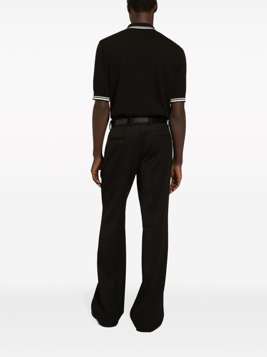 logo-embroidered stripe-detail polo shirt GXZ02Z JBCBZN0000 DOLCE & GABBANA 