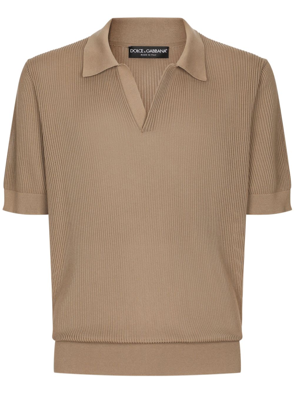 ribbed-knit cotton polo shirt GXZ28T JBCCHM0264 DOLCE & GABBANA 
