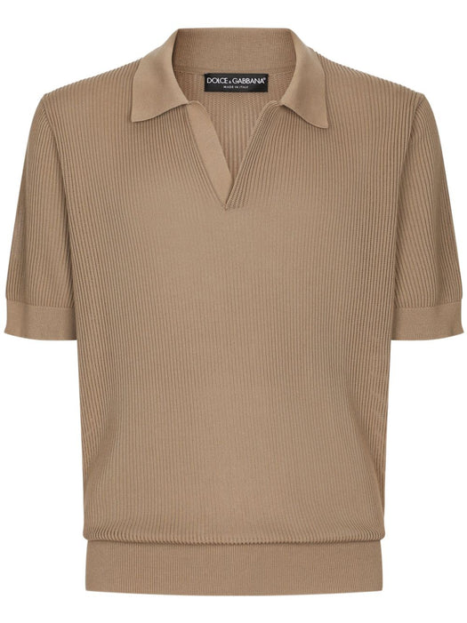 ribbed-knit cotton polo shirt GXZ28T JBCCHM0264 DOLCE & GABBANA 