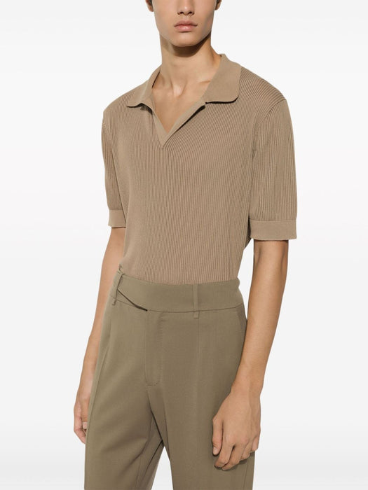 ribbed-knit cotton polo shirt GXZ28T JBCCHM0264 DOLCE & GABBANA 