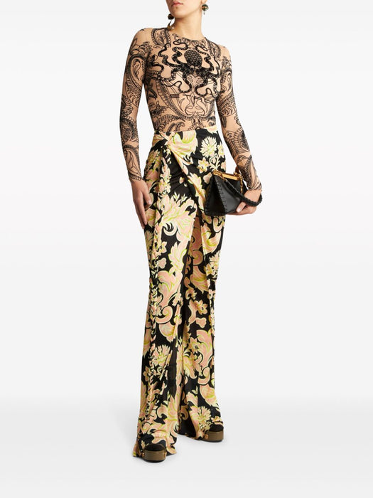 floral-print high-waisted trousers WREA0026 99IA416X0810 ETRO 