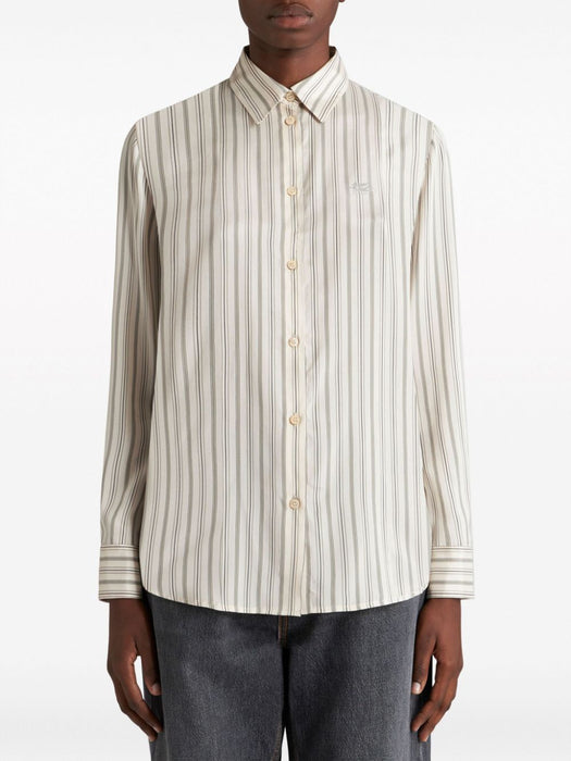 Pegaso-embroidered striped silk shirt WRIA0013 99TR149S8450 ETRO 