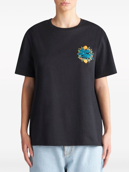 Pegaso-embroidered cotton T-shirt WRJB0006 AC036N0000 ETRO 