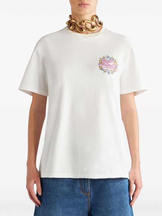 Pegaso-embroidered cotton T-shirt WRJB0006 AC036W0111 ETRO 