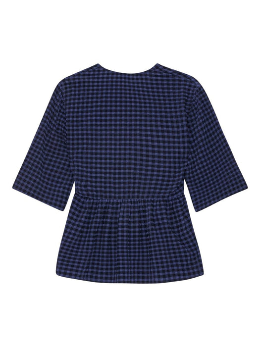 seersucker-texture peplum blouse F8596 081 GANNI 