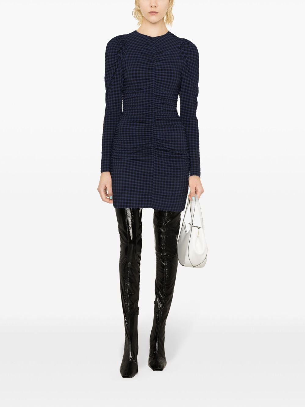 gingham seersucker minidress F8599 081 GANNI 