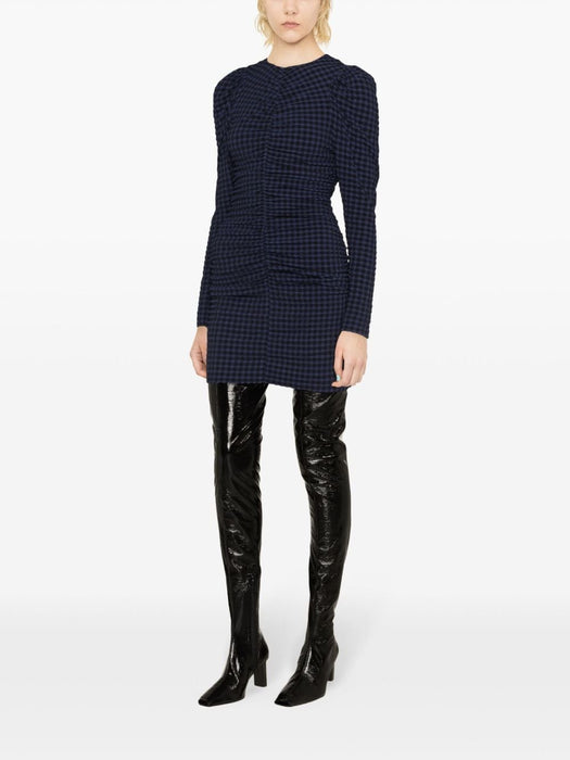 gingham seersucker minidress F8599 081 GANNI 