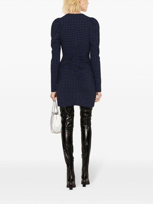 gingham seersucker minidress F8599 081 GANNI 