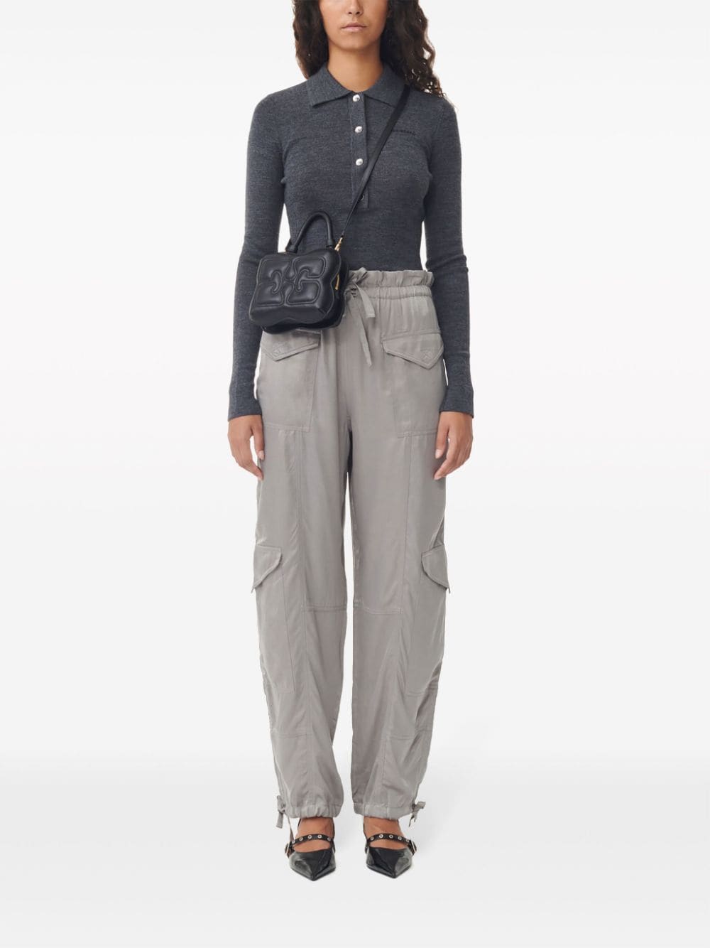 high-waist tapered-leg trousers F8609 523 GANNI 