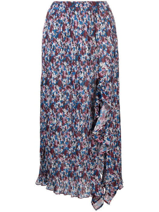 floral-print pleated midi skirt F8836 999 GANNI 