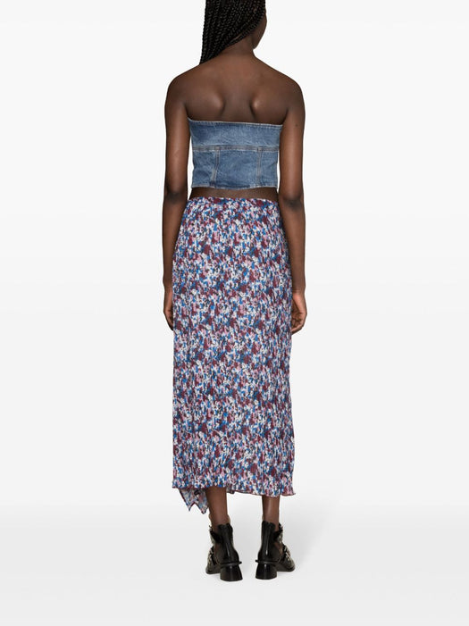 floral-print pleated midi skirt F8836 999 GANNI 