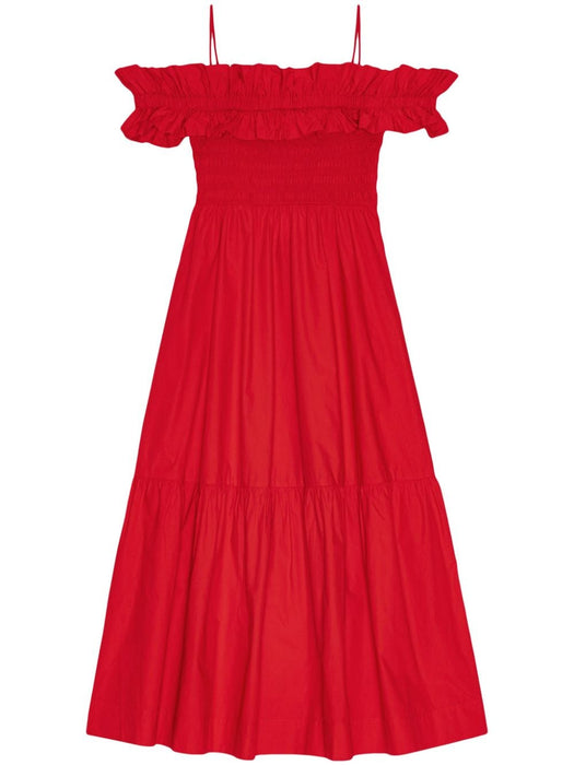 ruffled poplin midi dress F9002 474 GANNI 