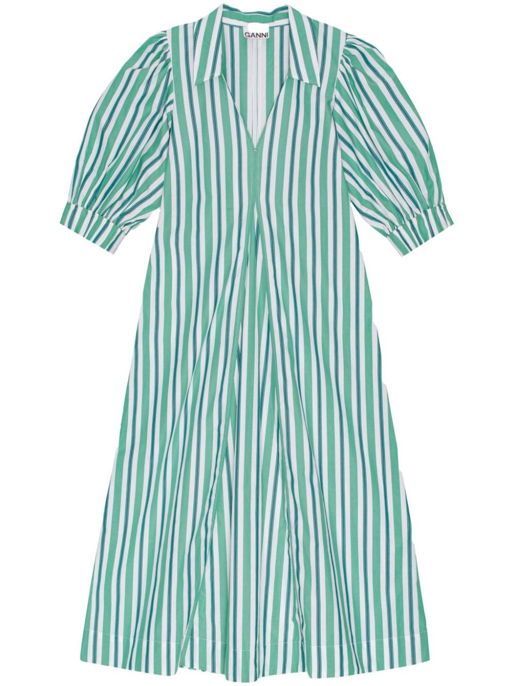 striped organic cotton shirtdress F9018 879 GANNI 