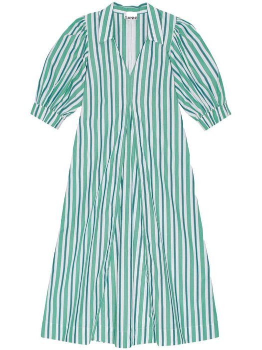 striped organic cotton shirtdress F9018 879 GANNI 