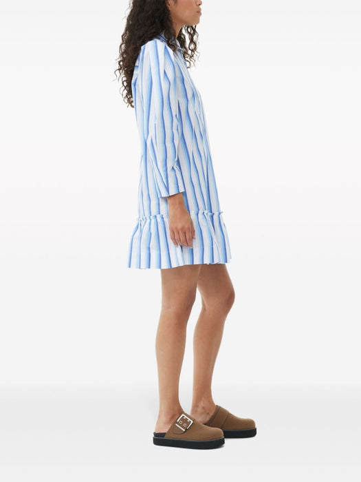 striped organic cotton shirtdress F9021 695 GANNI 