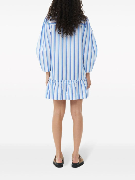 striped organic cotton shirtdress F9021 695 GANNI 