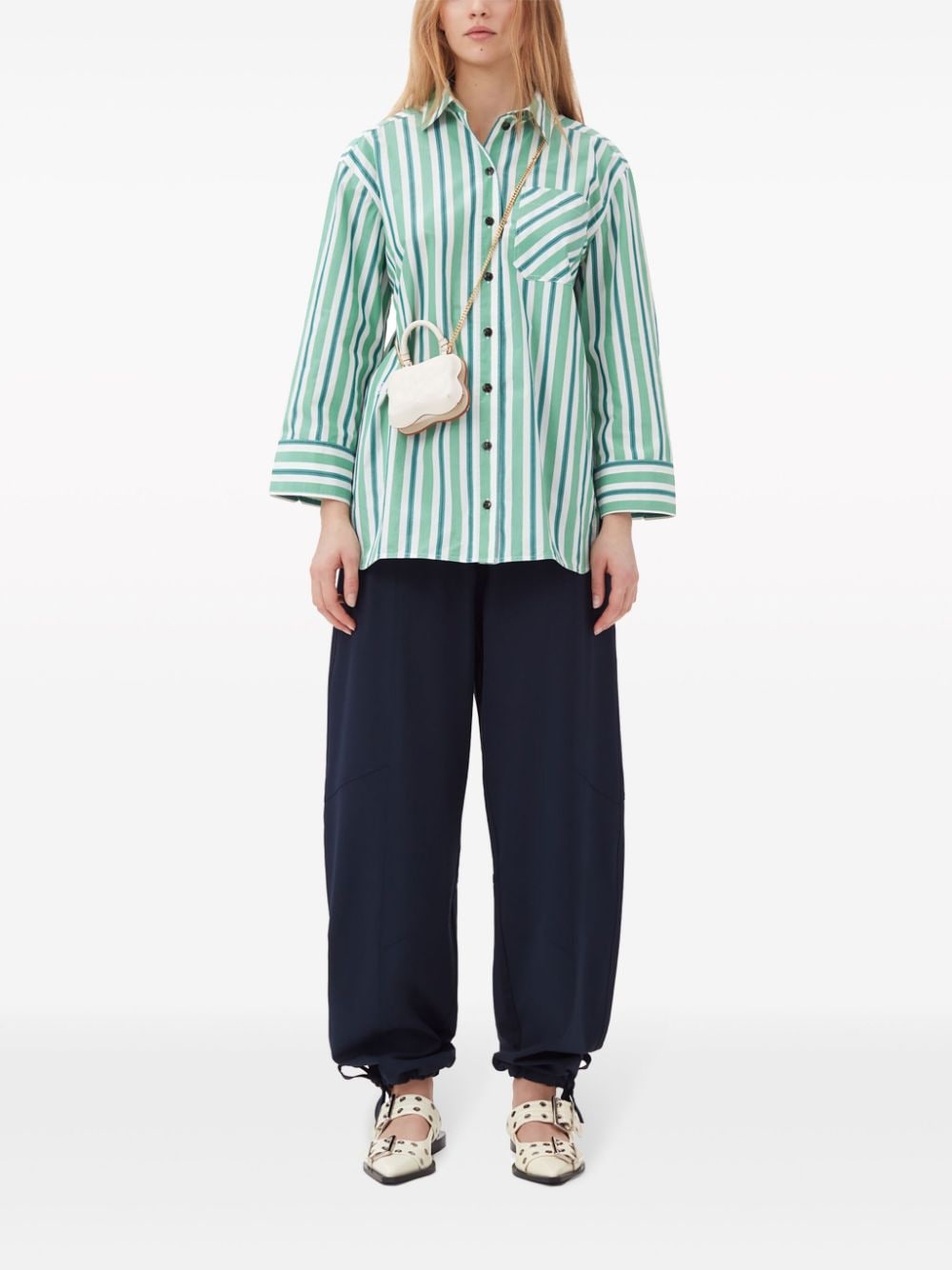 organic-cotton striped shirt F9022 879 GANNI 