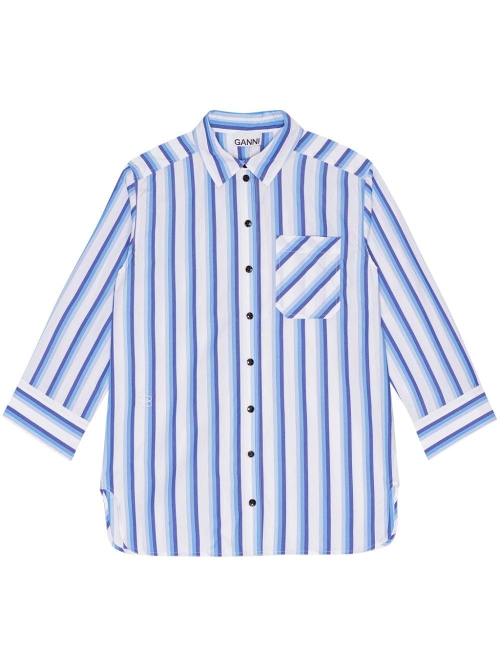 striped organic cotton shirt F9153 695 GANNI 