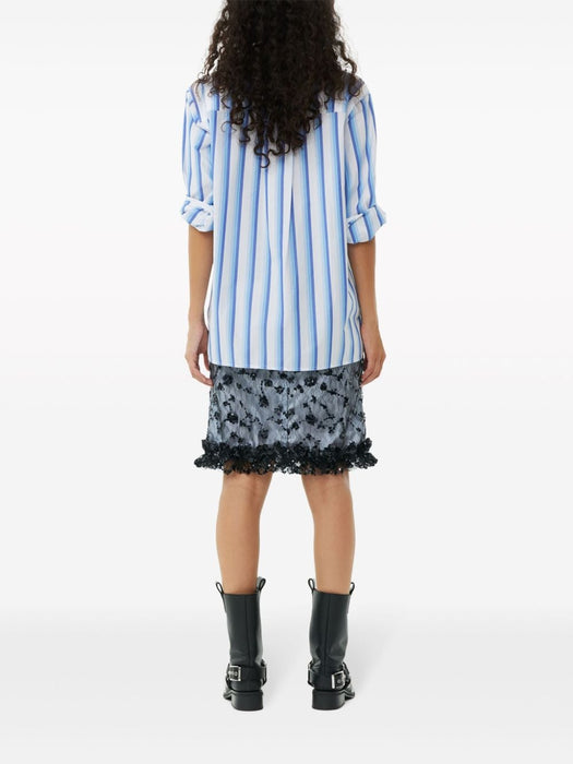 striped organic cotton shirt F9153 695 GANNI 